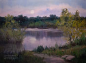 Arroyo Moonrise - Hahamongna Park, Arroyo Seco, Pasadena, California oil painting