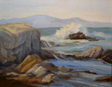 Asilomar Waves plein air oil painting