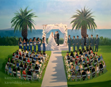 Bel Air Bay Club Live Event wedding painting Karen Winters Pacific Palisades