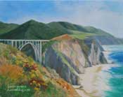 Big Sur Bixby Bridge Seascape Oil Painting by California Impressionist Karen Winters
