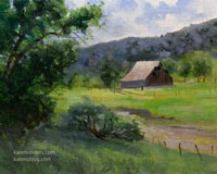 Calaveras County Ranch barn gold rush country plein air painting