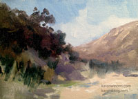 In the Canyon - Eaton Canyon miniature oil painting