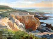 Moonstone Beach plein air oil painting by Karen Winters Cambria Central Coast art painting for sale