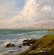 Moonstone Beach Cambria 6 x 6 inch oil painting