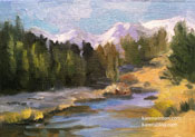Rock Creek Eastern Sierra miniature oil painting 5 x 7 inches art for sale