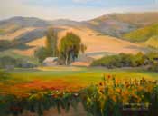 San Luis Obispo Los Osos Flower Fields Oil Painting Los Osos Valley Road California Impressionist Landscape Karen Winters