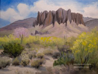 Superstition Mountains oil painting