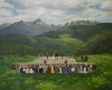 Vail Mountain Colorado Live Event Wedding Painting in July