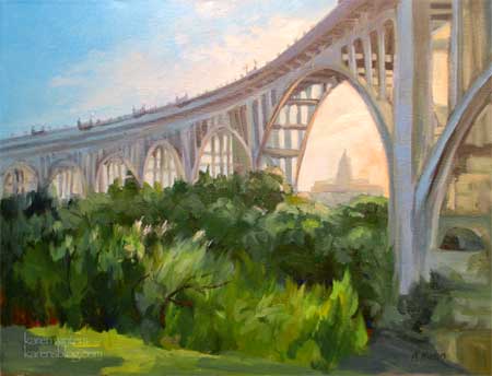 Colorado Street Bridge Suicide Bridge oil painting