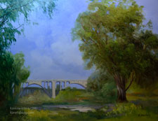 Arroyo Serenity Colorado Street Bridge oil painting for sale