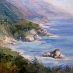 Big Sur Beauty 6 x 6 inch seascape oil painting by Karen Winters