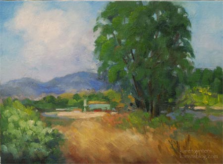 california plein air farm oil painting