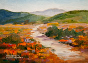 California Poppy Landscape Miniature Oil Painting 5 x 7"