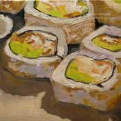 California roll sushi oil painting
