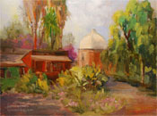 Capistrano Train Station plein air oil painting by Karen Winters