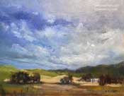 Chasing Clouds Carmel Valley Road original art oil painting by Karen Winters