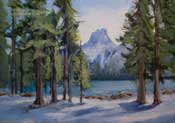 Crystal Crag Lake Mary oil painting