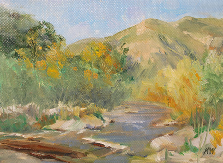 Eaton Canyon miniature oil painting SOLD