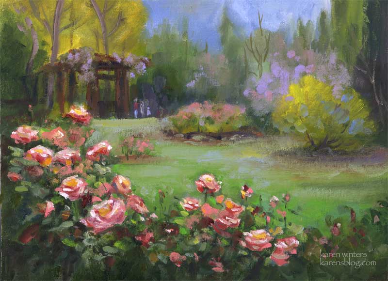 Descanso Rose Garden painting