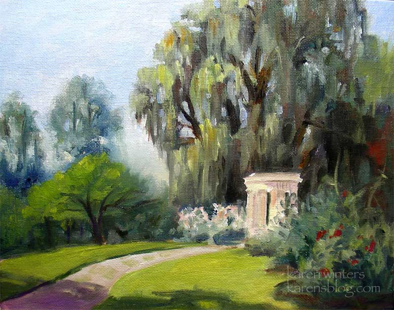 Garden of Love, Temple of Love, Huntington Gardens oil painting