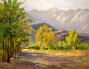 Lone Pine Afternoon Eastern Sierra Oil Painting 14 x 18 inches view of Lone Pine Mountain High Sierra Mountains