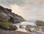 Montana de Oro Oil painting Spooners Cove seascape oil painting - San Luis Obispo beach scene by karen Winters