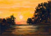 Newport Back Bay Sunset 5 x 7 plein air oil painting