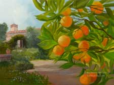 Old Mill El Molino Viejo Orange Tree San Marino painting