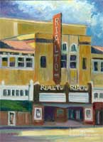 Rialto Theater South Pasadena, California oil painting