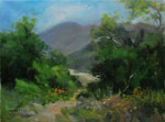Eaton Canyon altadena Pasadena wildflower canyon trail oil landscape painting by Karen Winters California Art Club impressionist
