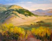 Walker Basin Overlook oil painting from Rankin Ranch, Walker Basin, Kern County, by California impressionist Artist Karen Winters California Art club plein air art artist