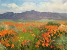 A Passion for Poppies miniature California poppy wildflower oil painting Lancaster