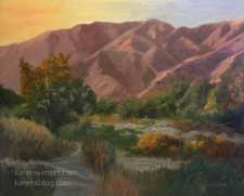 Almost Sunset Eaton Canyon Altadena oil painting