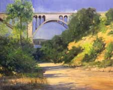 Arroyo Hike Colorado Street Bridge Arroyo Seco oil painting California impressionist Pasadena art