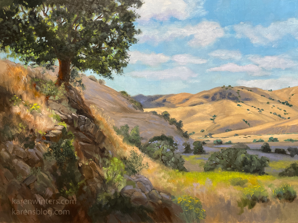 hill landscape painting