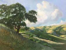 Golden Hills of Home California oak rolling hills oil painting