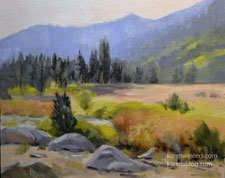 Hope Valley Morning Picketts Crossing Landscape Carson River oil painting