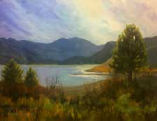 June Lake Beach oil painting Eastern Sierra