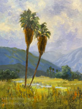 Lean on Me Palm Trees oil painting Fallbrook
