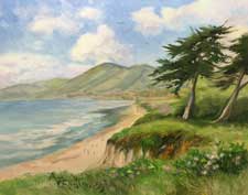 San Luis Obispo Avila Beach oil painting