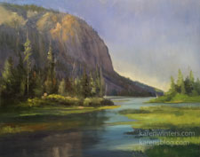 Stone and Stillness Twin Lakes, Mammoth Eastern Sierra oil painting landscape art