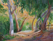 Autumn on the Trail - Flint Canyon Trail, La Canada Flintridge, California oil painting fall colors fine art for sale