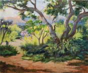 Descanso Gardens oak trees oil painting