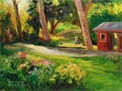 Descanso Gardens Train Station painting