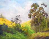 Fallbrook eucalyptus impressionist oil painting