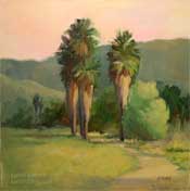 Fan Palms, Fallbrook original landscape oil painting