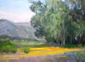 Golden Morning Heritage Valley Highway 126 California Eucalyptus Landscape oil painting by karen Winters