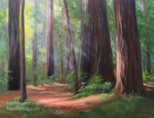 Grove of the Giants Redwood Oil Painting 18 x 24 inches Northern California