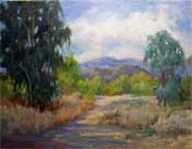 San Gabriel View, Oak Grove Park, Southern California impressionist landscape oil painting