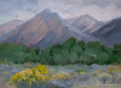 Lone Pine Field Study 6 x 8 oil painting, Sierra Nevada art by karen Winters